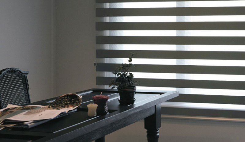 Luxdezine Window Blinds Combi Shades Bedroom Black Table