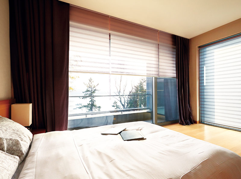 Luxdezine Window Blinds Roll Screen Shades White Bed Room
