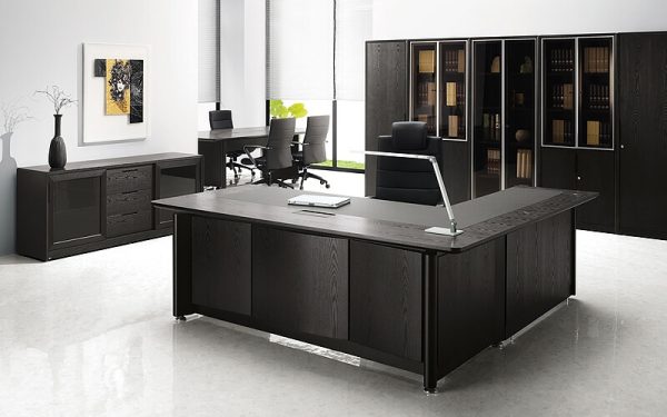 Luxdezine Executive Table Office Furniture Black 1000 Series