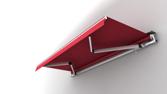 Luxdezine Retractable Awning 3D Red White Modern