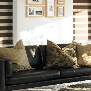 Luxdezine Window Blinds Combi Shades Living Room Far Sofa Pillow
