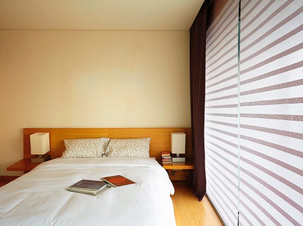 Luxdezine Window Blinds Roll Scren Shades White Bedroom