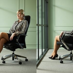 Luxdezine Woman Sitting Executive Chair Black Comfortable